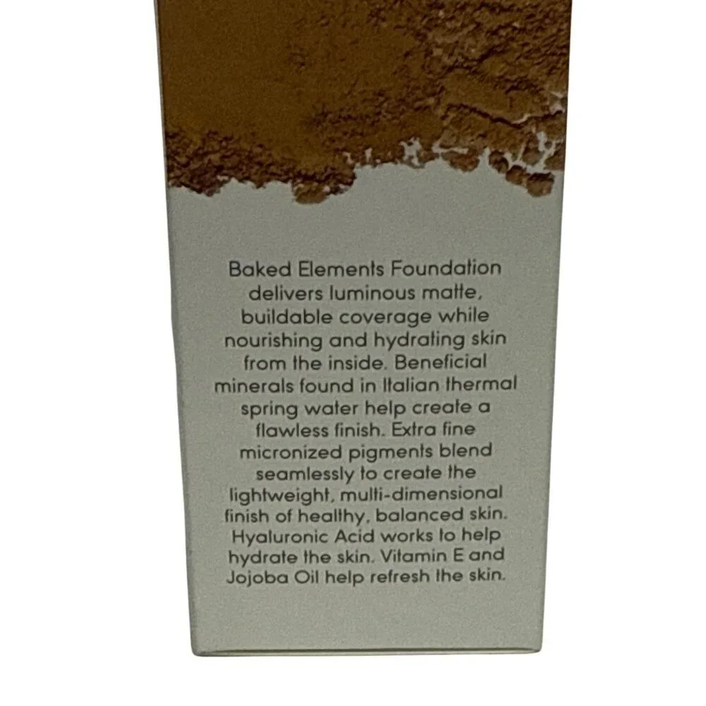 Laura Gellar Baked Elements Foundation 0725 Deep Warm Brown New in Box